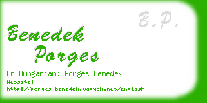 benedek porges business card